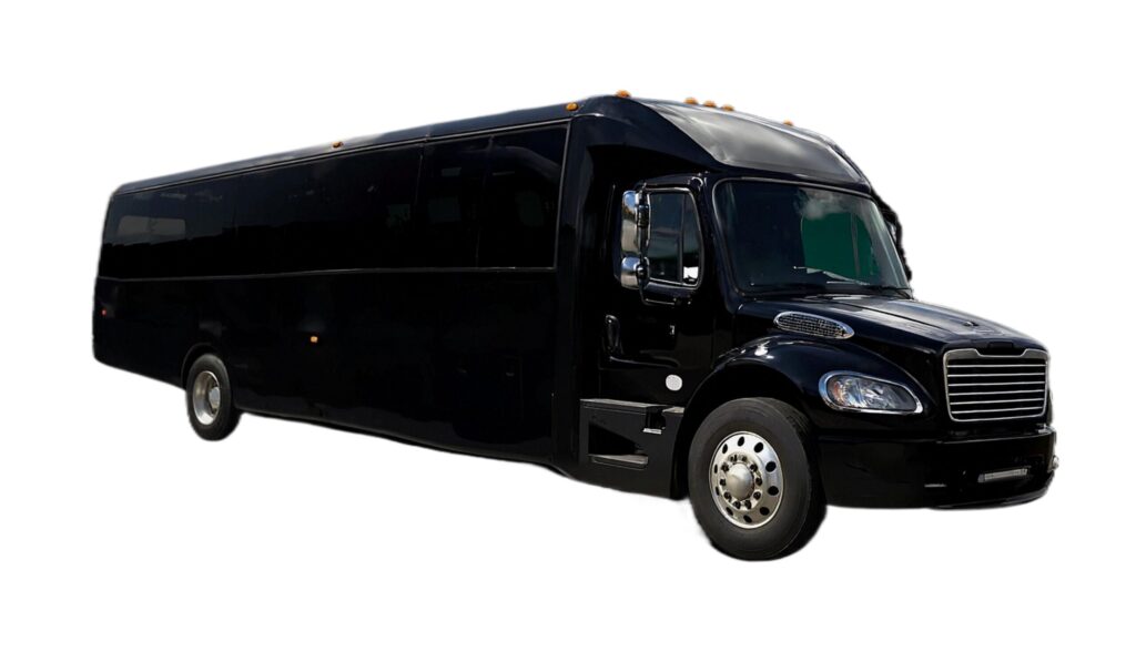 NYC executive bus service for hire with 36 passenger luxury bus providing airport transfers to JFK LGA and EWR