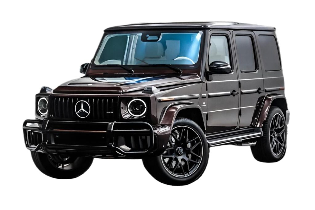 NYC Mercedes-Benz G-Wagon private chauffeur service for hire arriving at a luxury Manhattan event with professional driver