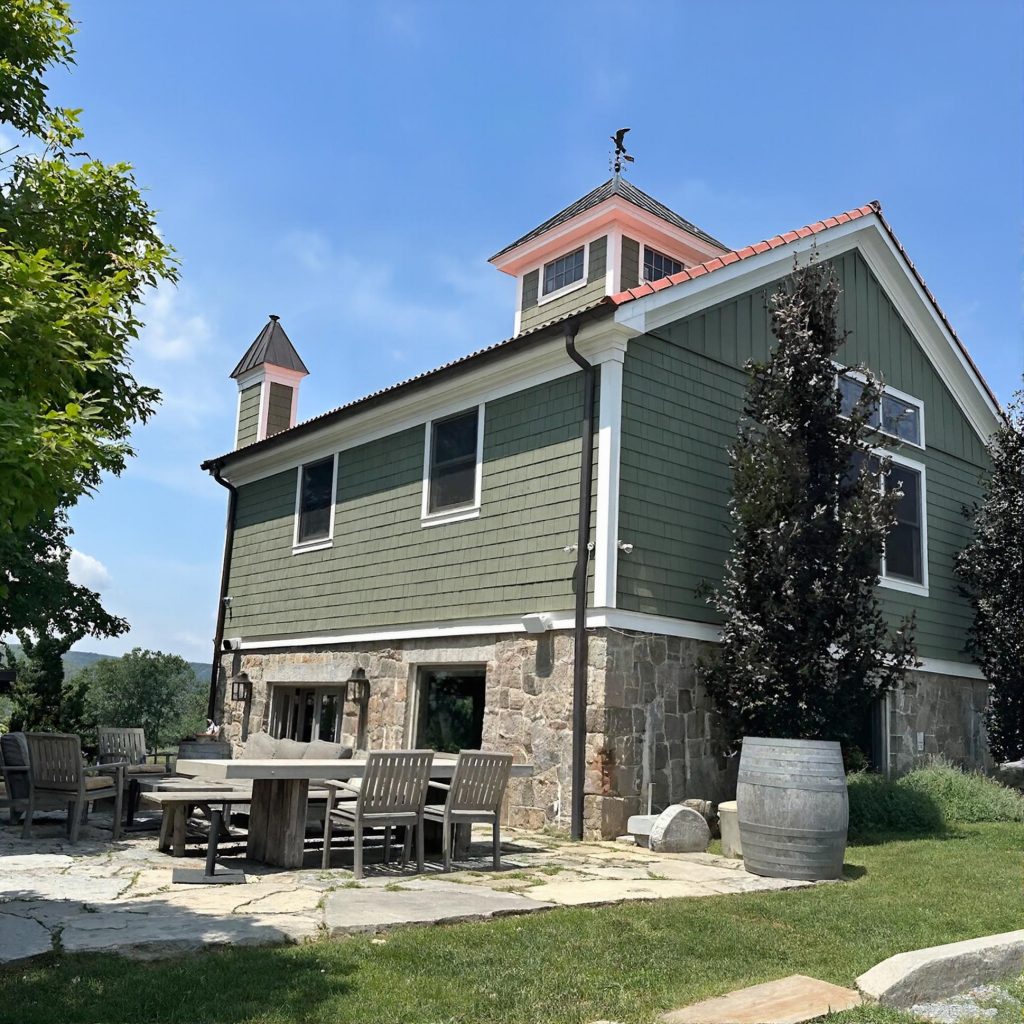 Winery building at Fjord Vineyards in the Hudson Valley during a chauffeured wine tasting tour from New York City.